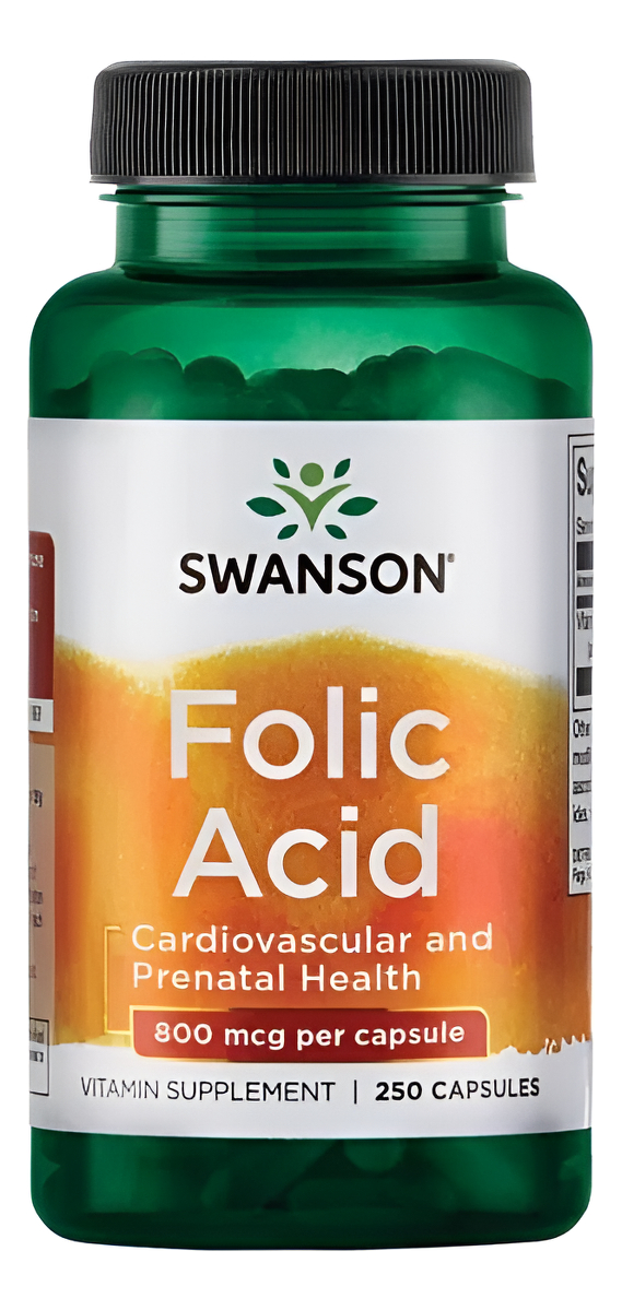 Ácido Fólico 800mcg 250 Capsulas Apoya Salud Del Corazón