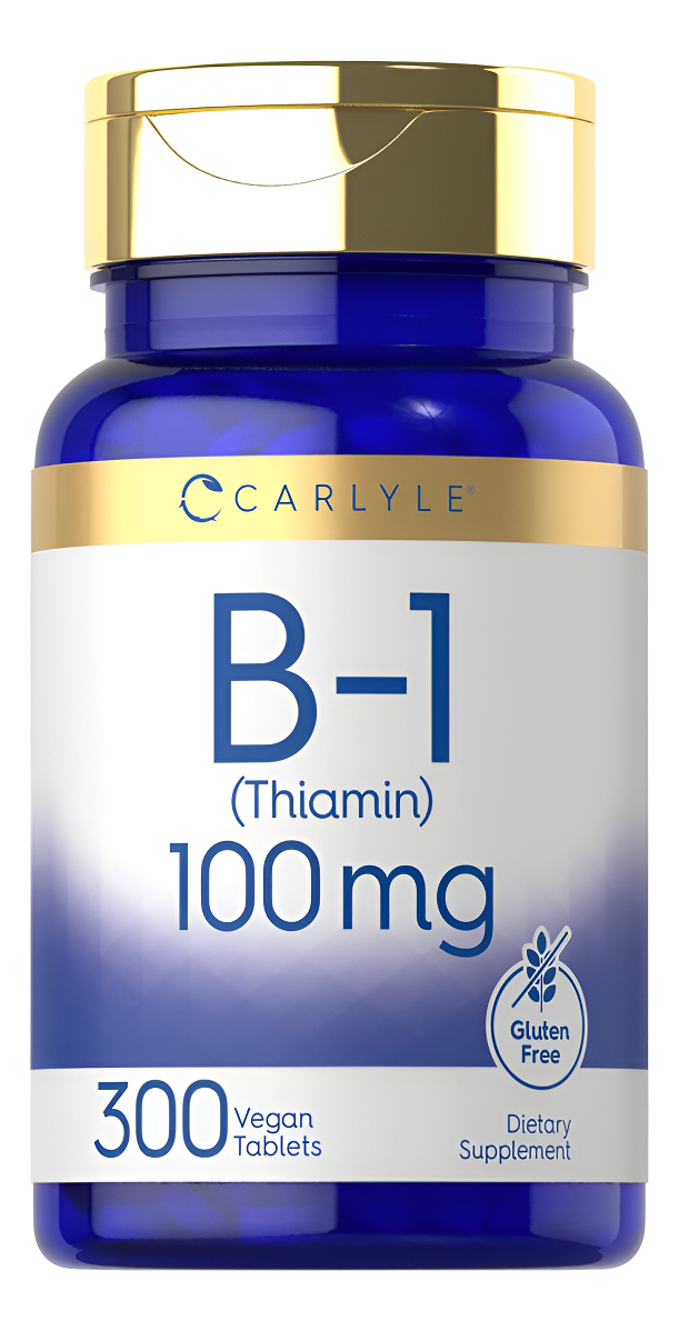 Carlyle Vitamina B-1 | 100 Mg | 300 Tabletas | Suplemento De Tiamina Sin Omg Y Sin Gluten