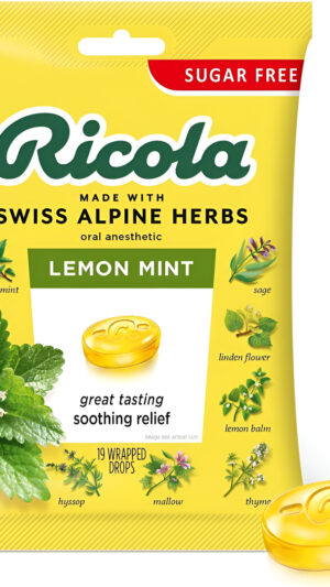 Ricola De La Hierba De La Garganta Gotas Sin Azúcar Limón