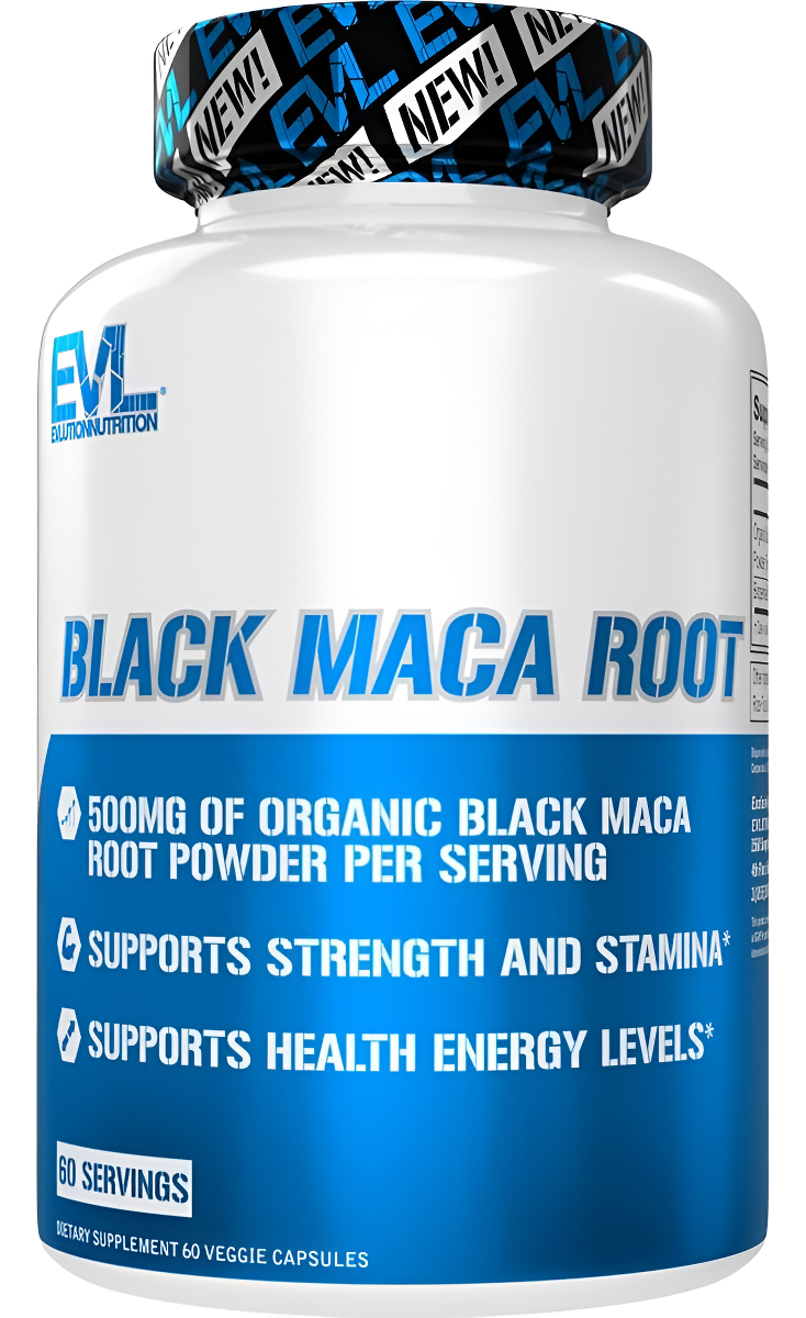 Evlution Nutrition Raíz De Maca Negra Apoyo Energético 500 Mg De Raíz De Maca Negra Orgánica En Polvo Suplemento