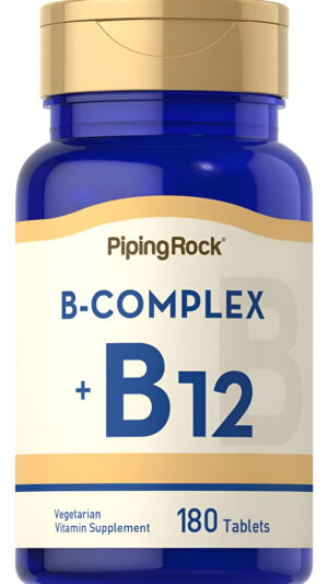 Piping Rock Complejo De Vitamina B | 180 Tabletas | Con B12 | Vegetariano, Sin Omg, Suplemento Sin Gluten