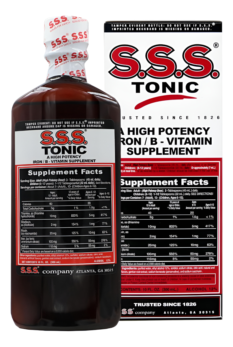 S.s.s Tónico, Suplemento Con Base De Hierro Y Vitamina B Para Mejorar Su Salud E Incrementar Sus Niveles De Energía, 30