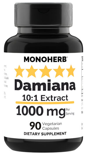 Extracto De Damiana 1000 Mg - 90 Cápsulas Vegetarianas
