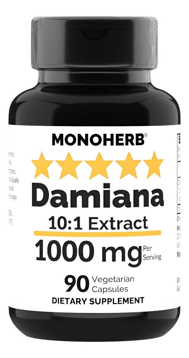 Extracto De Damiana 1000 Mg - 90 Cápsulas Vegetarianas