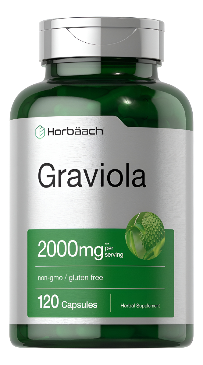 Horbäach Extracto De Graviola 2000 Mg 120 Cápsulas | Sin Ogm, Sin Gluten | Guanábana (annona Muricata)