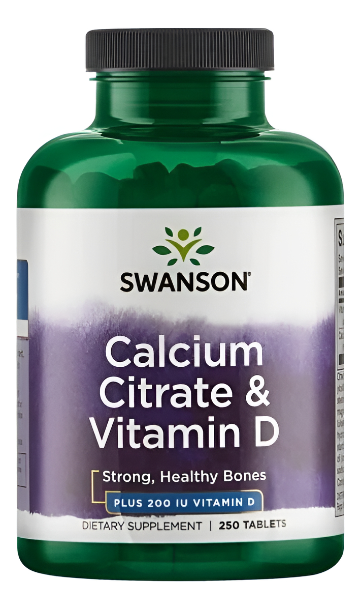 Calcio Citrate & Vitamina D 250 Tabletas De Swanson