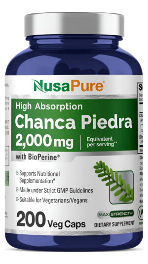 Nusapure Chanca Piedra 2000mg | 200 Cápsulas Vegetales | Suplemento De Extracto De Hierbas | Extracto 10:1, Sin Omg