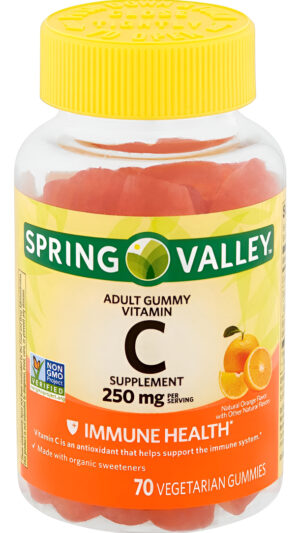 Spring Valley 70 Gomitas Veganas De Vitamina C De 240 Mg, Sabor Naranja