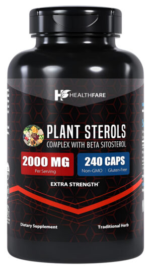Esteroles Vegetales De 2000 Mg | 240 Unidades | Cápsulas Extra Fuertes Con Beta-sitosterol | Sin Gluten Y Sin Omg