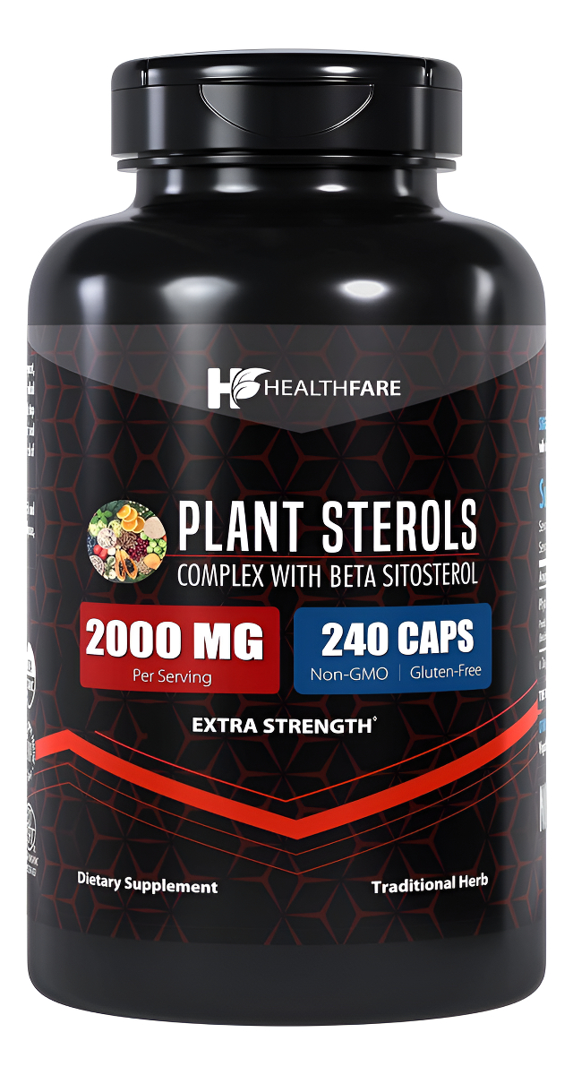 Esteroles Vegetales De 2000 Mg | 240 Unidades | Cápsulas Extra Fuertes Con Beta-sitosterol | Sin Gluten Y Sin Omg