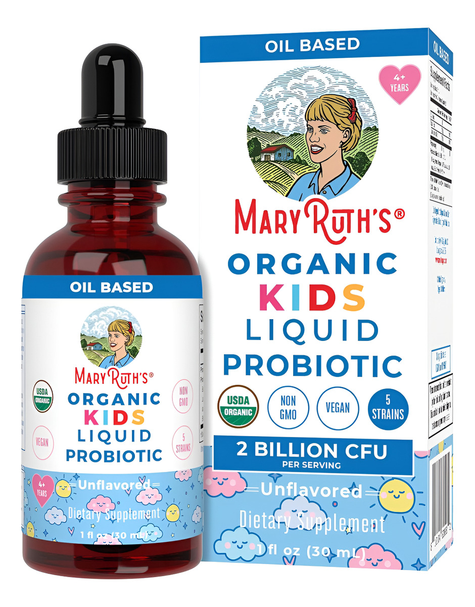 Maryruth's Kids Probiotic | Probióticos Líquidos Orgánicos Sin Azúcar Usda Para La Salud Digestiva Oral A Partir De 4 A