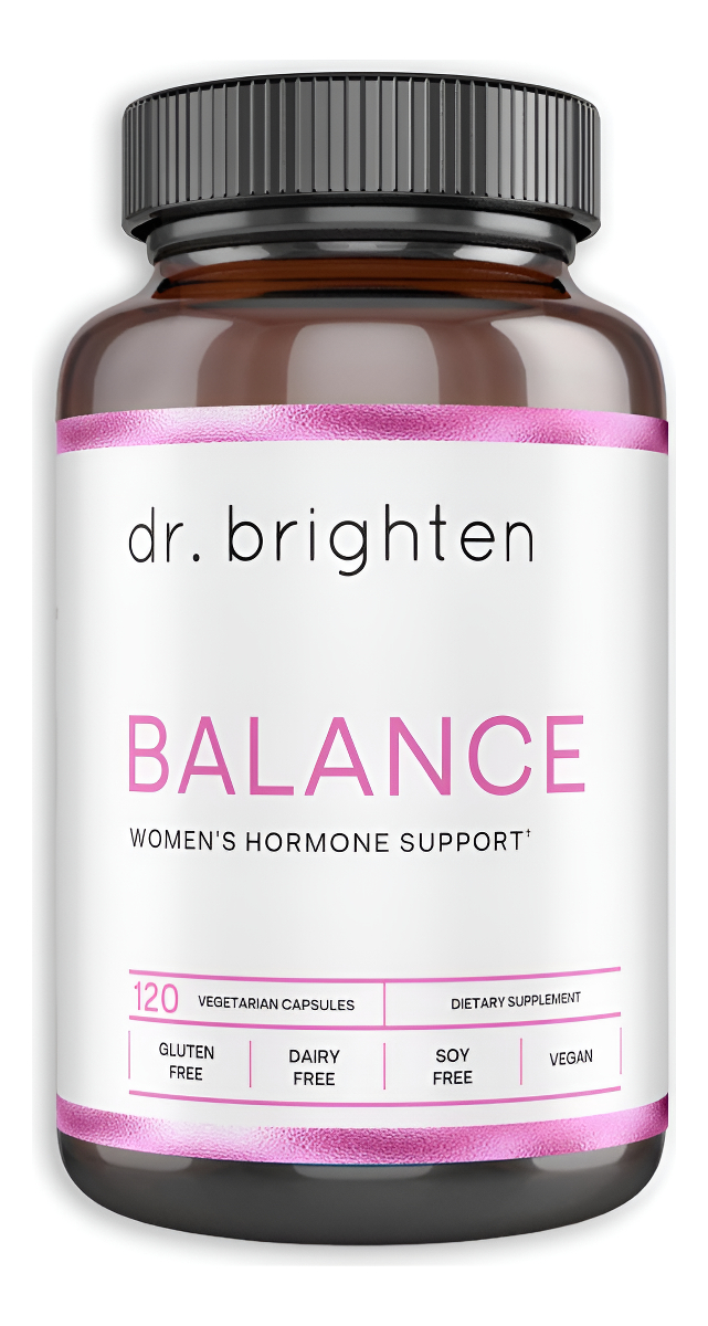 Dr. Brighten Balance - Equilibrio Hormonal Para Mujeres Con Casteberry Y Dim - Se Dirige Al Acné Hormonal, Problemas De