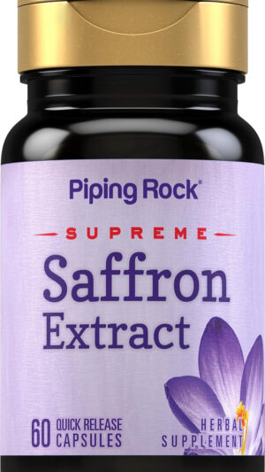 Piping Rock Saffron Extract Capsules | 60 Count | Non-gmo, Gluten Free Supplement
