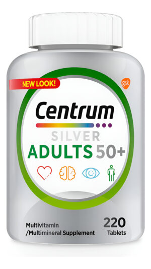 Centrum Multivitamínico Plateado Para Adultos Mayores De 50 Años, Sin Gluten, Sin Omg 220 Tabletas