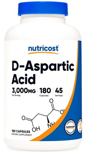 Ácido D-aspártico Nutricost 3000 Mg 180 Cápsulas