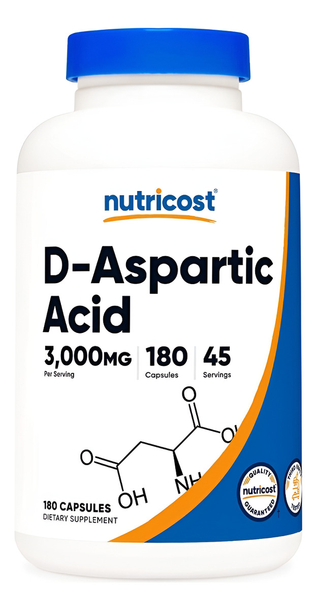 Ácido D-aspártico Nutricost 3000 Mg 180 Cápsulas