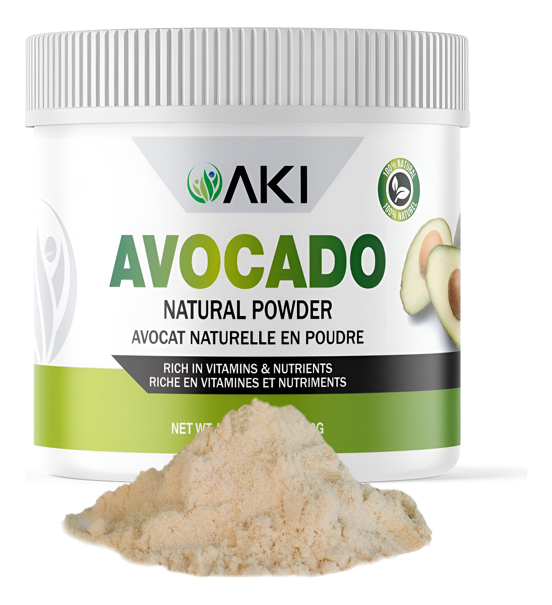 Aki Superalimento En Polvo De Aguacate (6 Oz/170 G), Rico En Nutrientes, Vitaminas, Omega 3 Y Antioxidantes, Ideal Para
