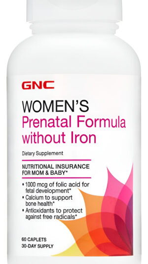 Gnc Fórmula Multivitamínica Prenatal Para Mujer Sin Hierro | Nutrientes Esenciales Ácido Fólico, Zinc, Calcio Más Vitaminas B | 60 Cápsulas