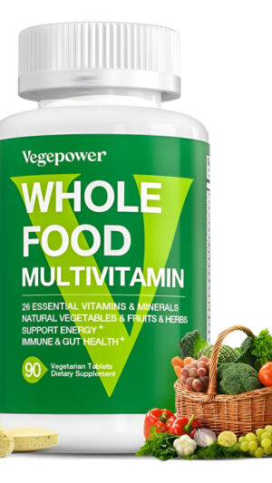 Vegepower Multivitamínico Integral Para Hombres Y Mujeres, Con Más De 65 Vitaminas, Minerales, Polvo Orgánico Natural
