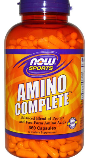 Now Foods Amino Complete, Suplemento De Proteínas Y Aminoácidos De Forma Libre, 360 Cápsulas