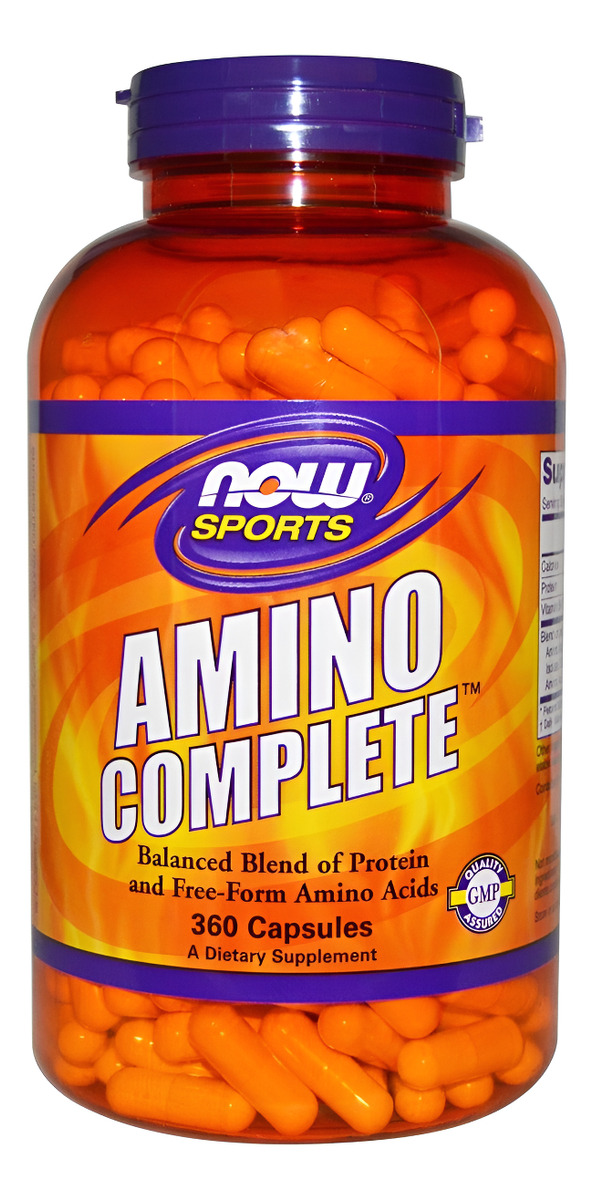 Now Foods Amino Complete, Suplemento De Proteínas Y Aminoácidos De Forma Libre, 360 Cápsulas