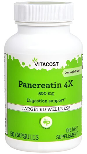 Pancreatin 4x 500 Mg 50 Caps  De Vitacost