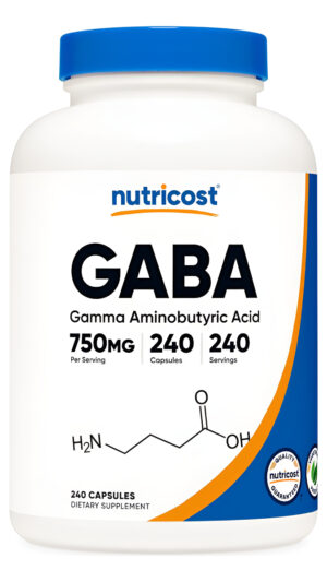 Nutricost Gaba (ácido Gamma Aminobutírico) 750 Mg, 240 Cápsulas, 240 Porciones, Sin Omg, Sin Gluten