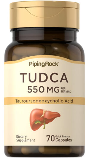 Piping Rock Suplemento Tudca | 550mg | 70 Cápsulas | Ácido Taursodesoxicólico | Sin Omg, Sin Gluten