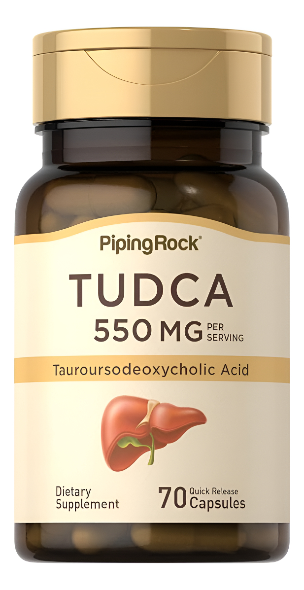 Piping Rock Suplemento Tudca | 550mg | 70 Cápsulas | Ácido Taursodesoxicólico | Sin Omg, Sin Gluten