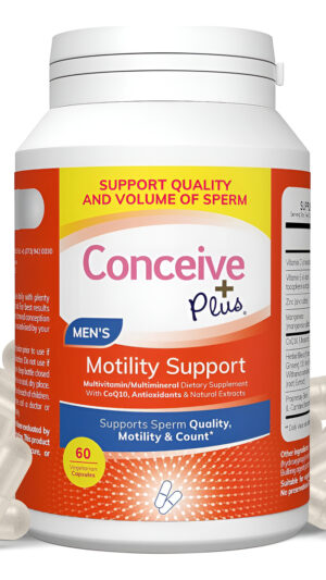 Conceive Plus Motility - Suplemento De Fertilidad Masculina  Refuerzo De Recuento De Esperma + Zinc, Ginseng, Q10, Vit