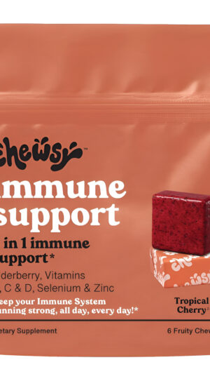 Chewsy Suplemento De Apoyo Inmunológico 6 En 1, Masticables Afrutados Con Saúco, Vitamina C, A Y D, Zinc Y Selenio, Suministro Para 6 Días, Vitaminas