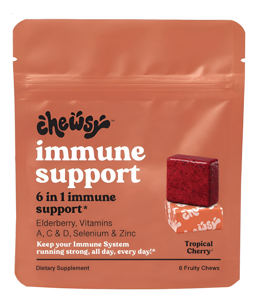 Chewsy Suplemento De Apoyo Inmunológico 6 En 1, Masticables Afrutados Con Saúco, Vitamina C, A Y D, Zinc Y Selenio, Suministro Para 6 Días, Vitaminas