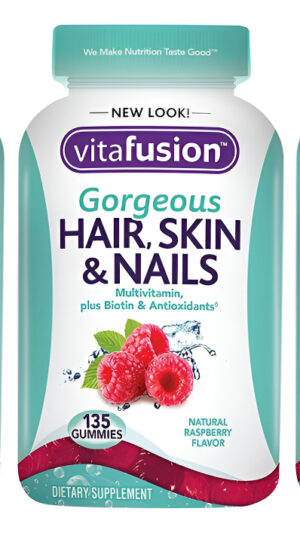Vitafusion Gorgeous Hair, Skin And Nails, 135 Gomitas Multivitamínicas Para Cabello, Piel Y Uñas, Paquete De 3