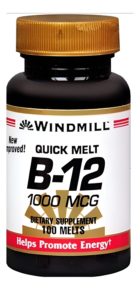 Windmill Vitamina B-12 1000 Mcg Tabletas Sublingual 100 Tabletas (paquete De 3)