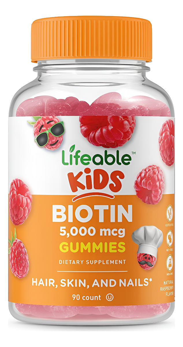 Lifeable 90 Gomitas De Biotina Para Niños, 5000 Mcg, Suplemento De Vitaminas Masticables Veganas