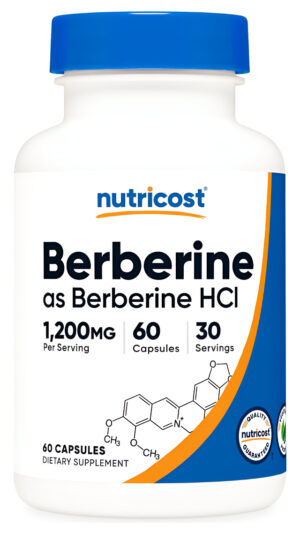 Nutricost Berberina Hcl 600 Mg, 60 Cápsulas Vegetarianas, Sin Gluten Y Sin Omg
