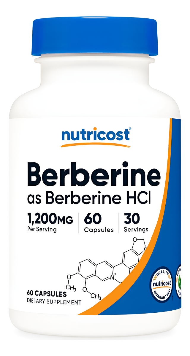 Nutricost Berberina Hcl 600 Mg, 60 Cápsulas Vegetarianas, Sin Gluten Y Sin Omg