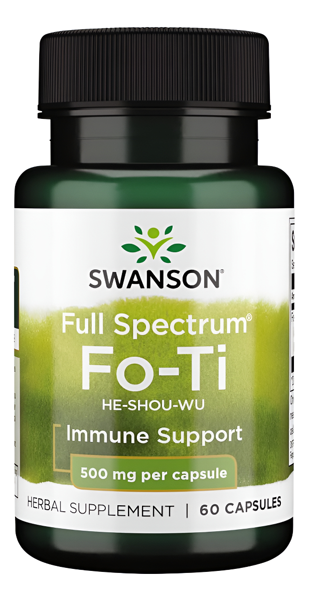 Swanson Fo-ti (he Shou Wu) Suplemento De Espectro Total, 500 Miligramos 60 Cápsulas
