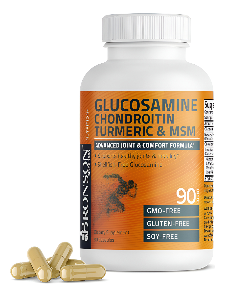 Bronson Glucosamina, Condroitina, Cúrcuma Y Msm Fórmula Avanzada Para Articulaciones Y Cartílagos, 90 Cápsulas
