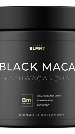 Elmnt 40,000 Mg 40 Veces De Fuerza Orgánica De Raíz De Maca Negra Con Ashwagandha  Cápsulas De Raíz De Maca Negra De L