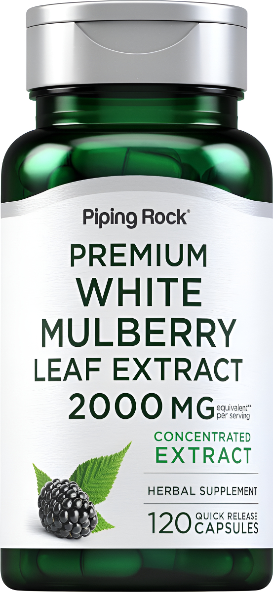 Piping Rock 120 Cápsulas De Extracto De Hoja De Morera | 2000 Mg | Suplemento De Hierbas | Sin Omg, Sin Gluten