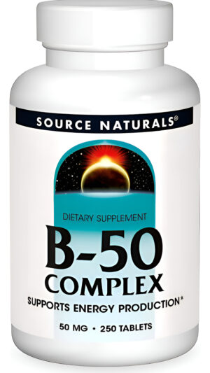 Source Naturals B-50 Complejo 50 Mg Vitaminas B Para Apoyo A La Producción De Energía - 250 Tabletas