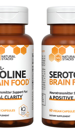 Natural Stacks Paquete De Alimentos Para El Cerebro De Acetilcolina Y Serotonina - Promueve Un Estado De Ánimo Positivo