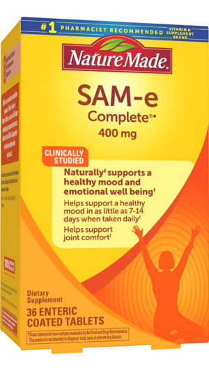 Nature Made Sam-e - Comprimidos Completos De 400 Mg, 12 Unidades Para Apoyar Un Estado De Ánimo Saludable (el Embalaje