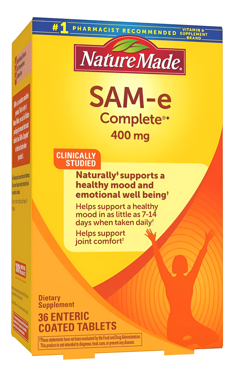 Nature Made Sam-e - Comprimidos Completos De 400 Mg, 12 Unidades Para Apoyar Un Estado De Ánimo Saludable (el Embalaje