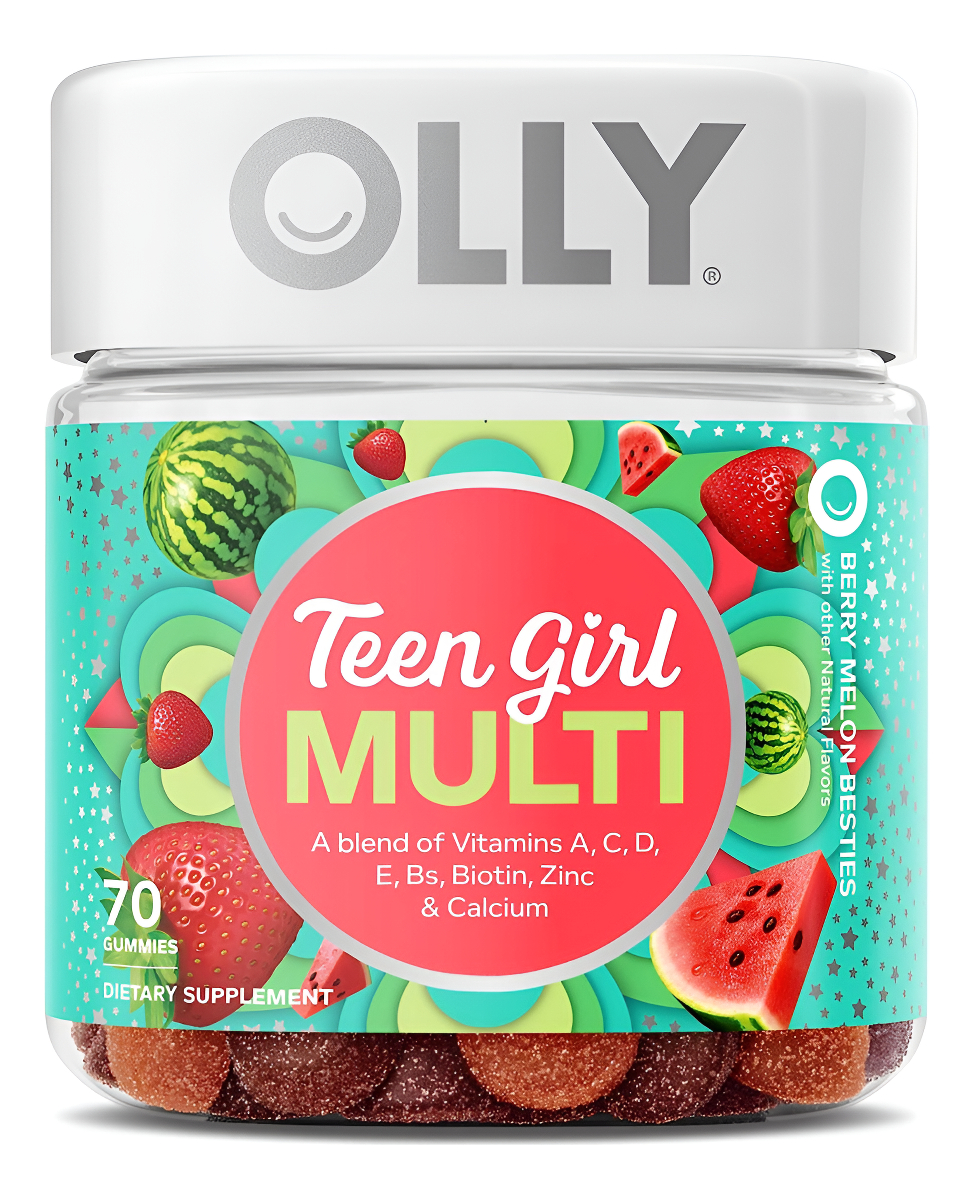 Gomitas Multivitamínicas Olly Teen Girl 15 Vitaminas Esenciales, Sabor A Melón Y Bayas 70 Unidades