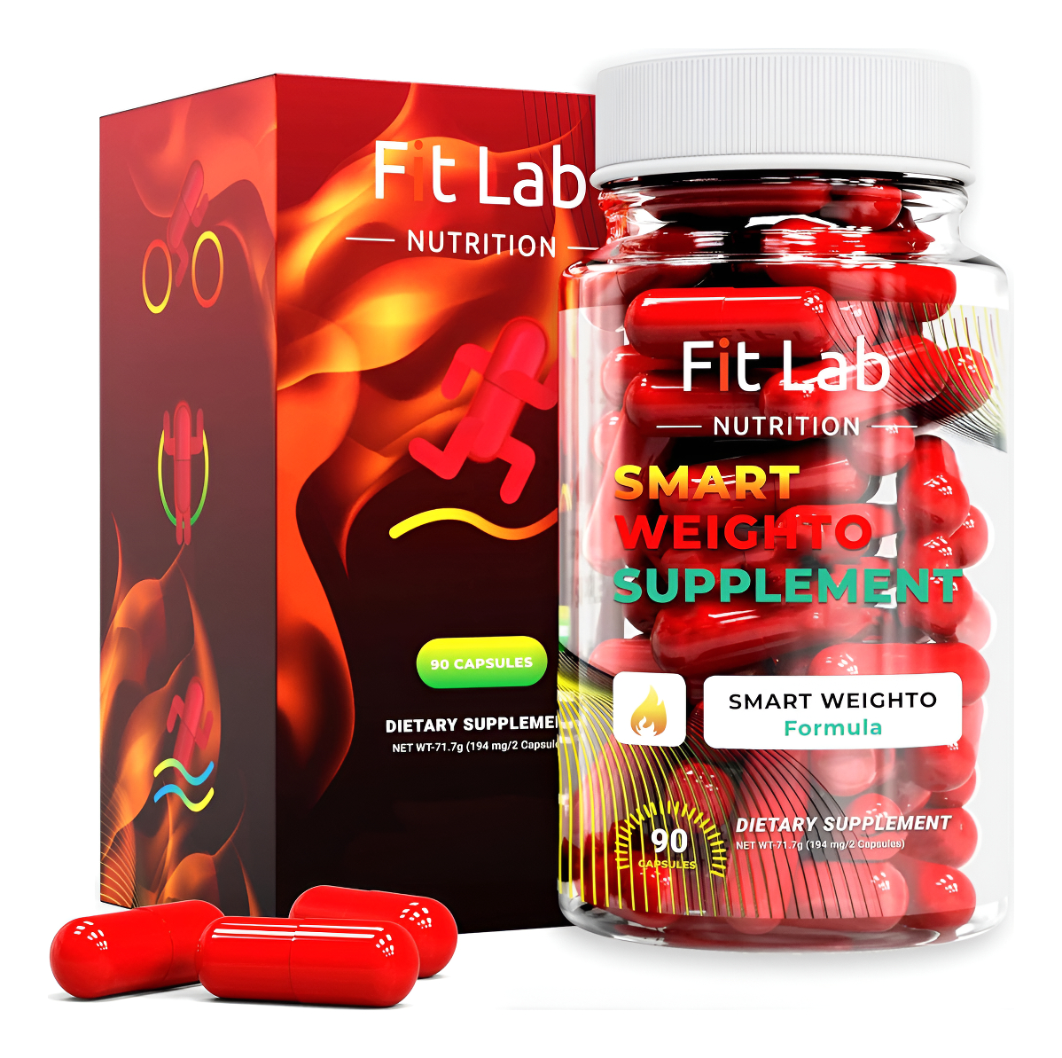 Fit Lab Nutrition Smart Weighto Supplement, 90 Cápsulas - Para Mujeres Y Hombres - Control De Peso