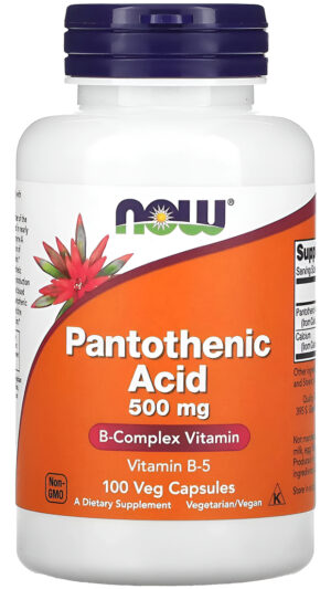 Now Foods Ácido Pantoténico 500 Mg, 100 Cápsulas