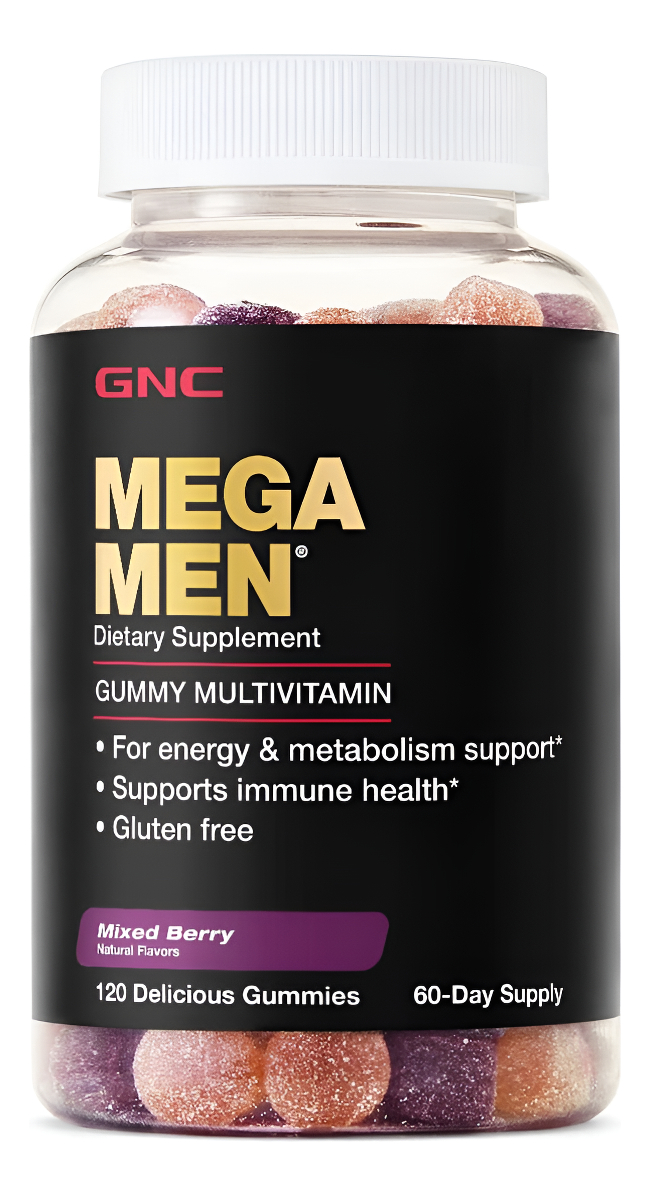 Gnc Mega Men Gummy Multivitamin Admite Energía, Metabolismo
