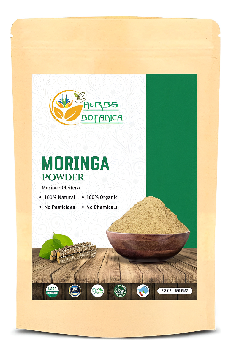 Herbs Botanica Moringa En Polvo Orgánico De Hojas Oleifera En Polvo Indio Puro Premium Natural Fresco Bebida Matutina Vitaminas En Antioxidantes Y Su